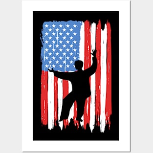 American Flag Tai Chi Graphic Posters and Art